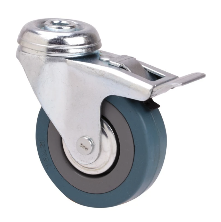 RUEDA GIRATORIA CON FRENO CP GOMA